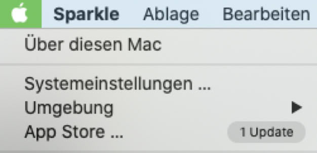 Das Apfelmen&uuml; auf dem Mac